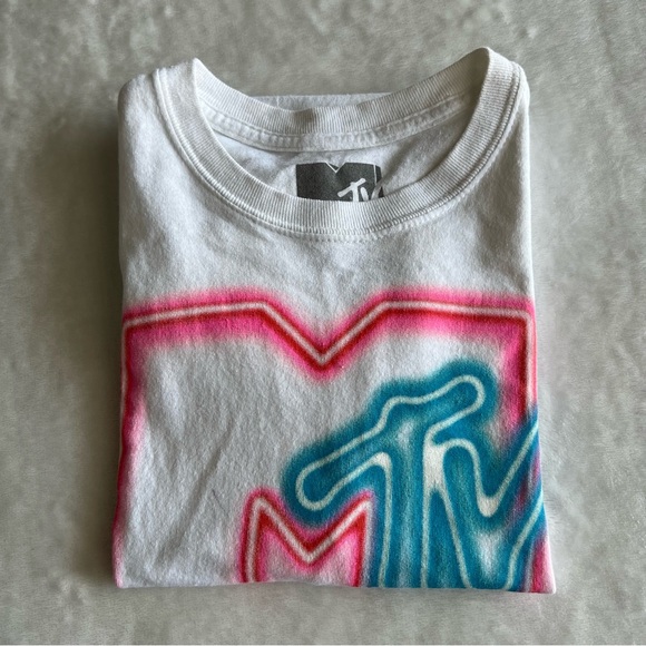 MTV Graphic Short Sleeve Tee - Small, White - Picture 5 of 9
